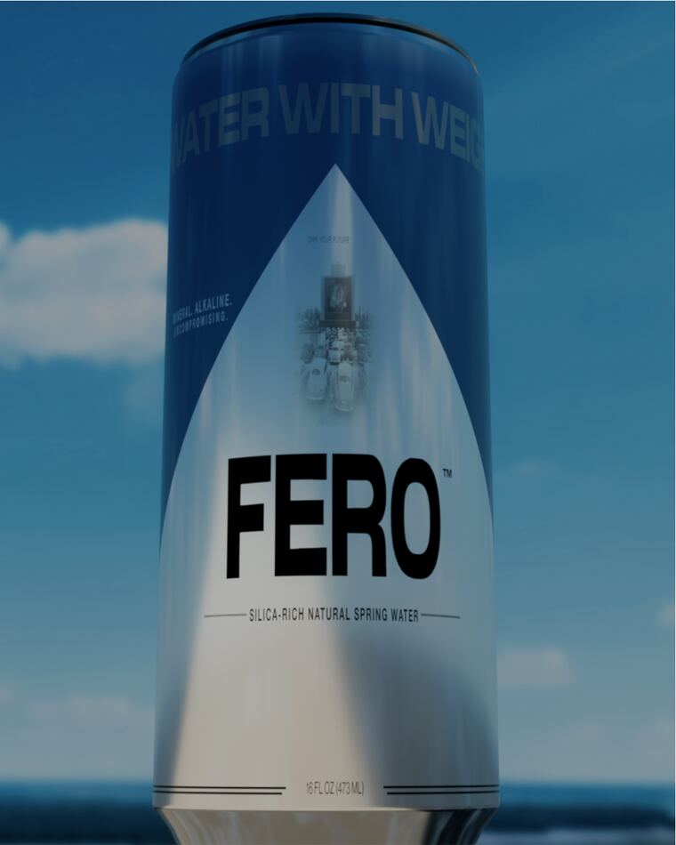 A FERO can standing tall against a blue sky above the sea